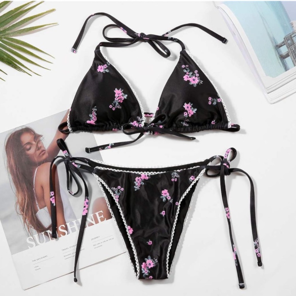 ~Bikinis Swimsuit Set Triangle Bathing Suit Tie String~